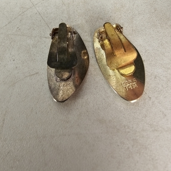 Sterling Silver and enamel clip on earrings by Hans Myrhe‎ - Picture 10 of 10